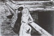 Edvard Munch Girls on the bridge painting